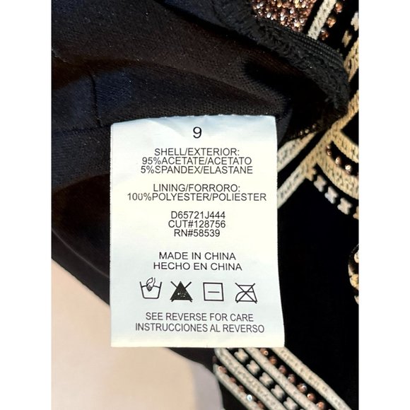 Speechless Women Glitter Bodycon Dress D65721J444 Round Neck Zip Black Silver 9 - Picture 11 of 11